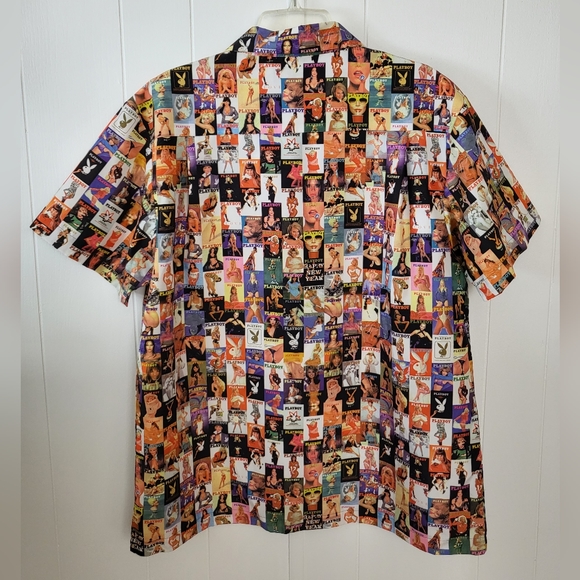 Iconic Vintage Playboy Bunny Magazine Centerfold Button Up Dress Shirt NWOT SZ L - Picture 4 of 14